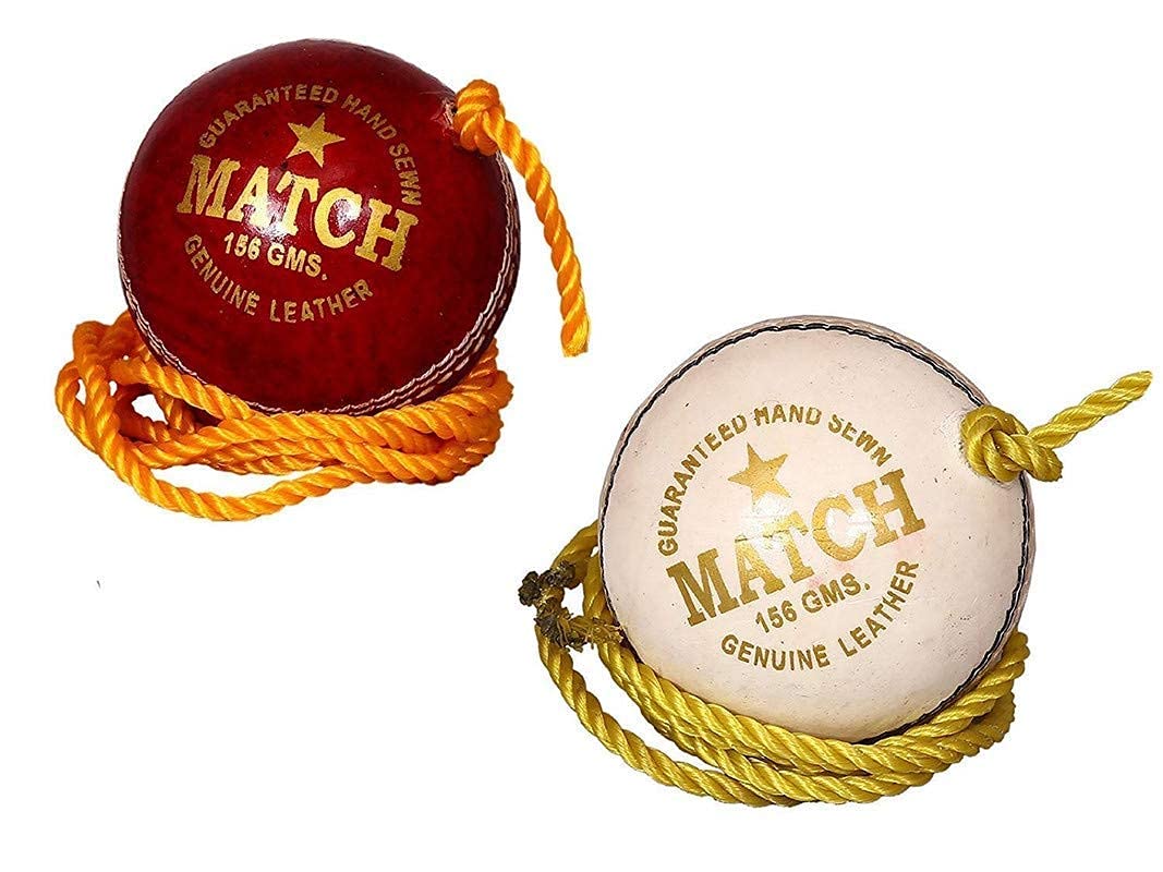 NS Enterprises Leather Match Practice Hanging Cricket Ball Red & White Pack of 2 (Club Size)-image-34