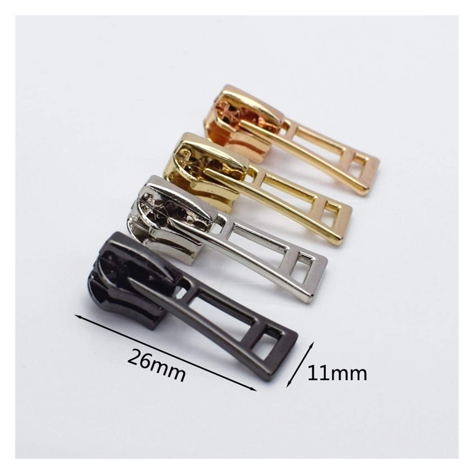 tiradores de cremallera, Kit de reparación de cremalleras de metal, 20 deslizadores de cremallera con cierre automático, n.° 5, sencillos y elegantes, cabezal de cremallera for coser, accesorios de ro
