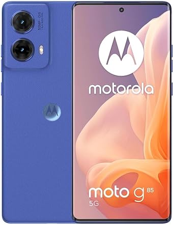 Motorola Moto G85 5G 256GB, 8GB 6.67" 3D Curved pOLED, Android 14 International Model Unlocked for T-Mobile Mint Tello & Global  XT2427-1, Blue