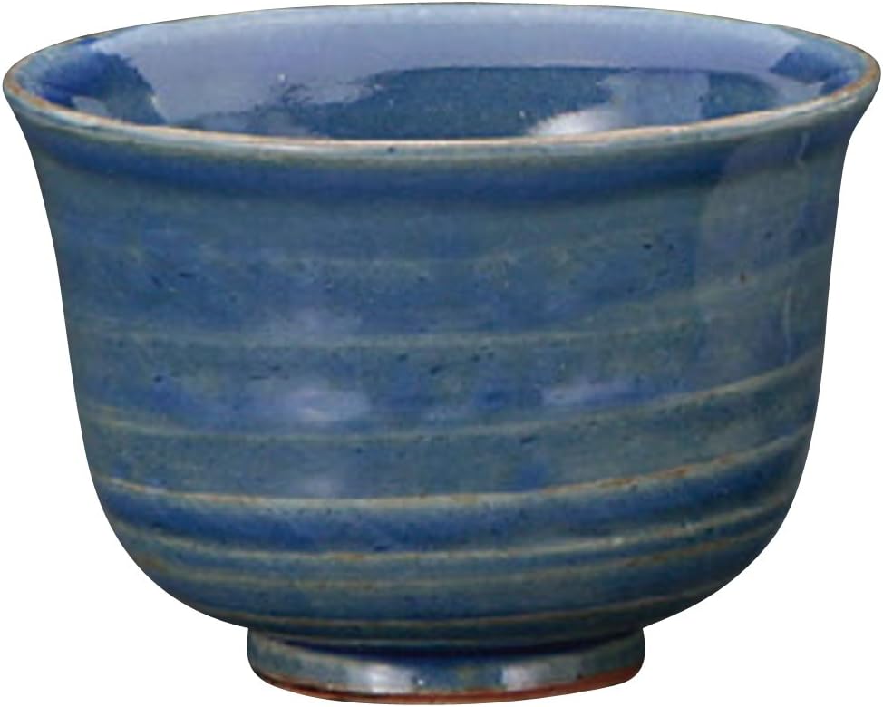 Yamasita Craft 11402070 Handmade Blue Glazed Rice Cooker, 4.9 x 4.9 x 3.3 inches (12.5 x 12.5 x 8.5 cm)