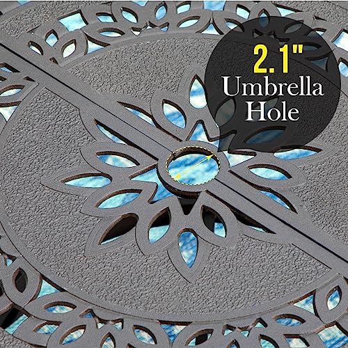 PHI-VILLA-Round-Patio-Dining-Tables-for-6-Person-Outdoor-Aluminum-Table-54-Dia-with-21-Umbrella-Hole-Lawn-Garden-Tables-for-All-Weather PHI VILLA Round Patio Dining Tables for 6 Person Outdoor Aluminum Table 54 Dia with 21 Umbrella Hole Lawn Garden Tables for All Weather