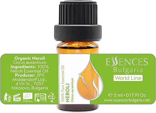 Miniatura 6 de Essences Bulgaria Aceite esencial de neroli orgánico, 0.17 onzas líquidas, Citrus aurantium, 100% puro, natural, sin diluir, grado terapéutico, para