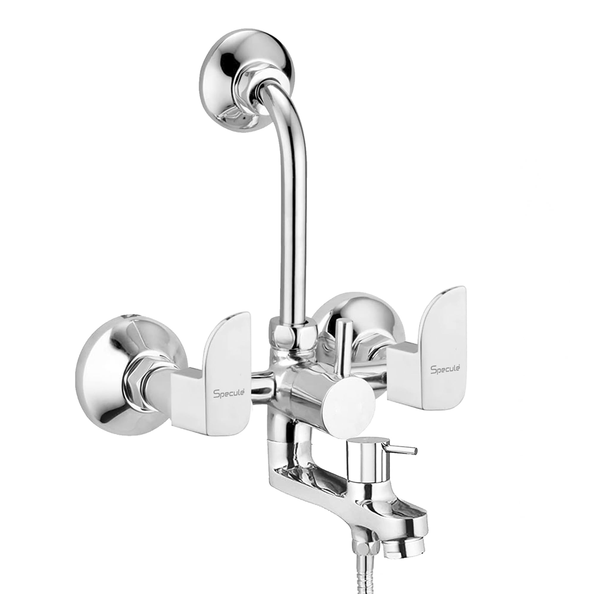 Specule Alive Brass 3-in-1 Wall Mixer with Provision for Rain Overhead and Hand Shower and 190mm Long Bend Pipe | Bathroom Mixer | Bathroom Shower System (Chrome Finish) (B0D9BVLZSG) Amazon Price History, Amazon Price Tracker