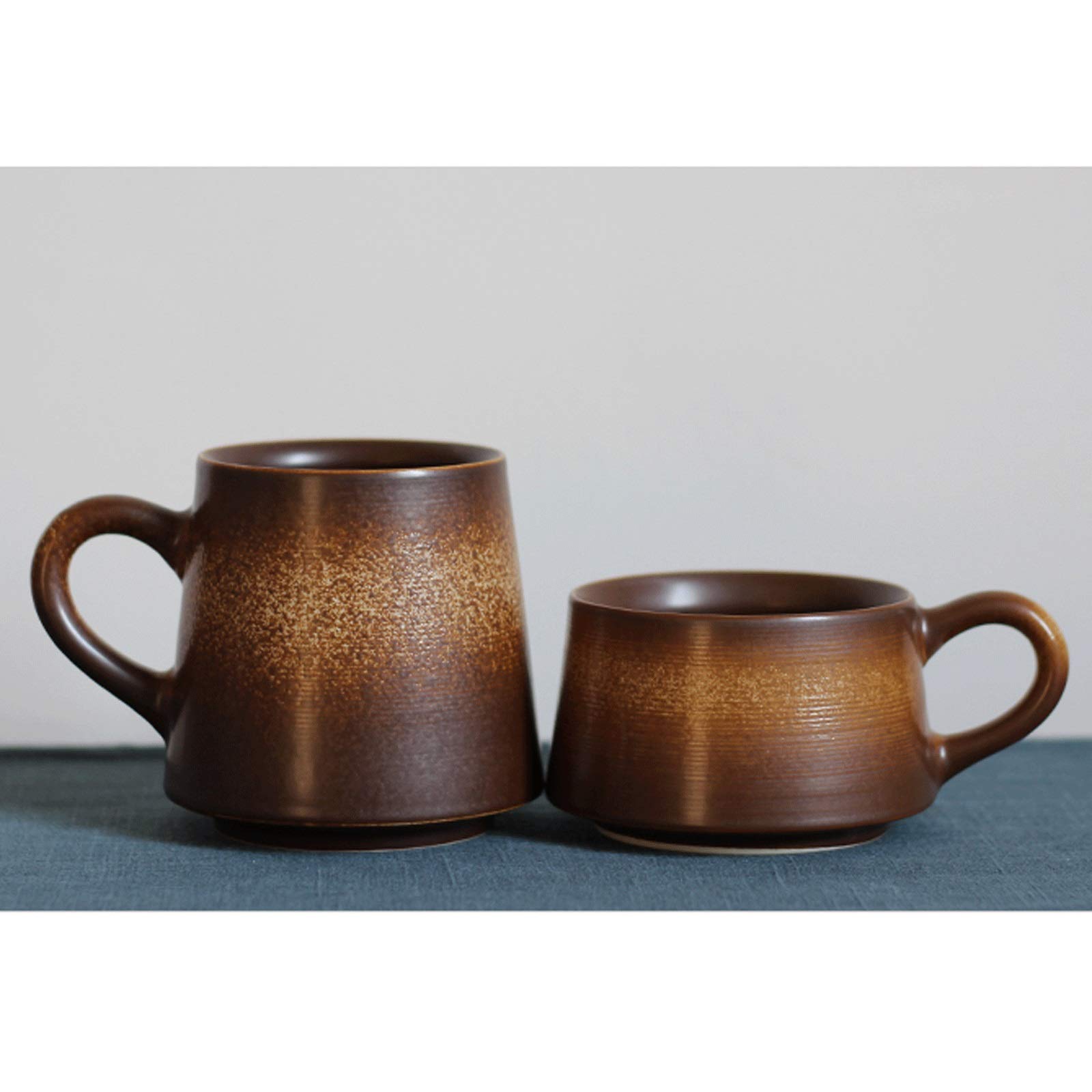 Tasse Becher Retro Keramik Teetasse Persönlichkeit Gefrorene Paar Kaffeetasse Büro Einfache Kreative Becher mit Deckel Löffel Hochtemperatur Trinkbecher Kaffeetassen (Color : C)