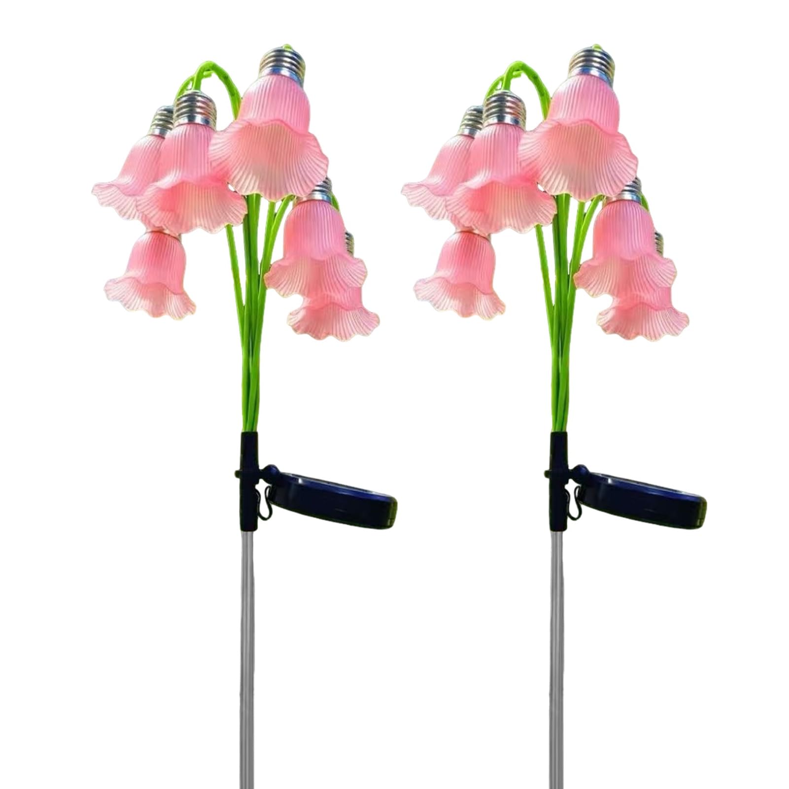 Tuxoiou 6 Head Lily Solar Garden Light, Flower Stake Lamp for Yard