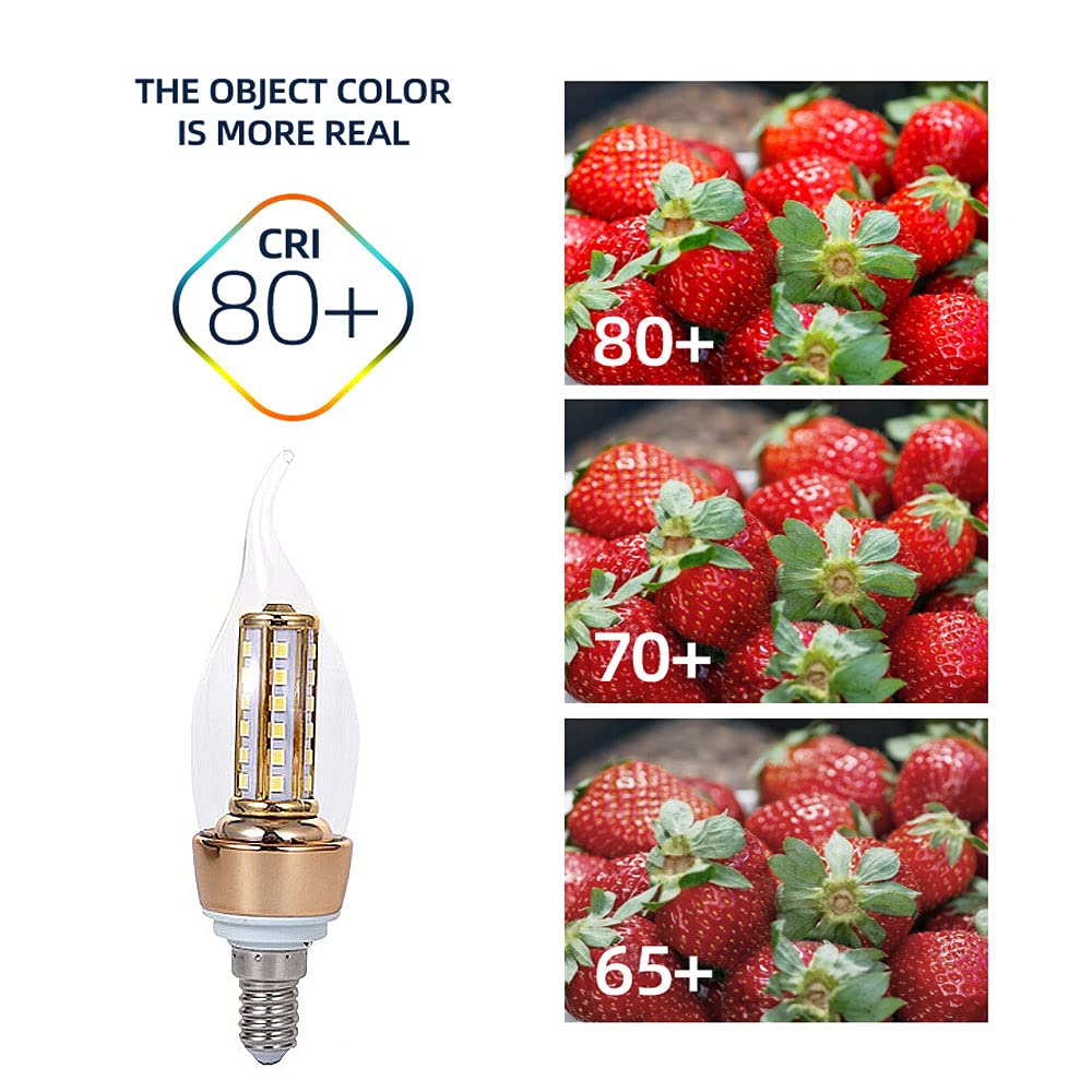 Lampadine LED E14 8W 800LM,Equivalenti a una lampada alogena da 80W, 40pezzi SMD2835 lampadina a LED non dimmerabile, bianco freddo 6000K piccole lampadine C35 a vite,confezione da 10