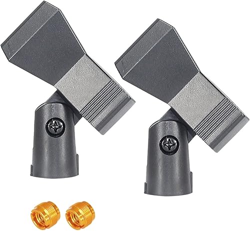 2 clips de micrófono, soporte de clip de micrófono ajustable para soporte de micrófono, abrazadera de soporte de micrófono para micrófonos de mano
