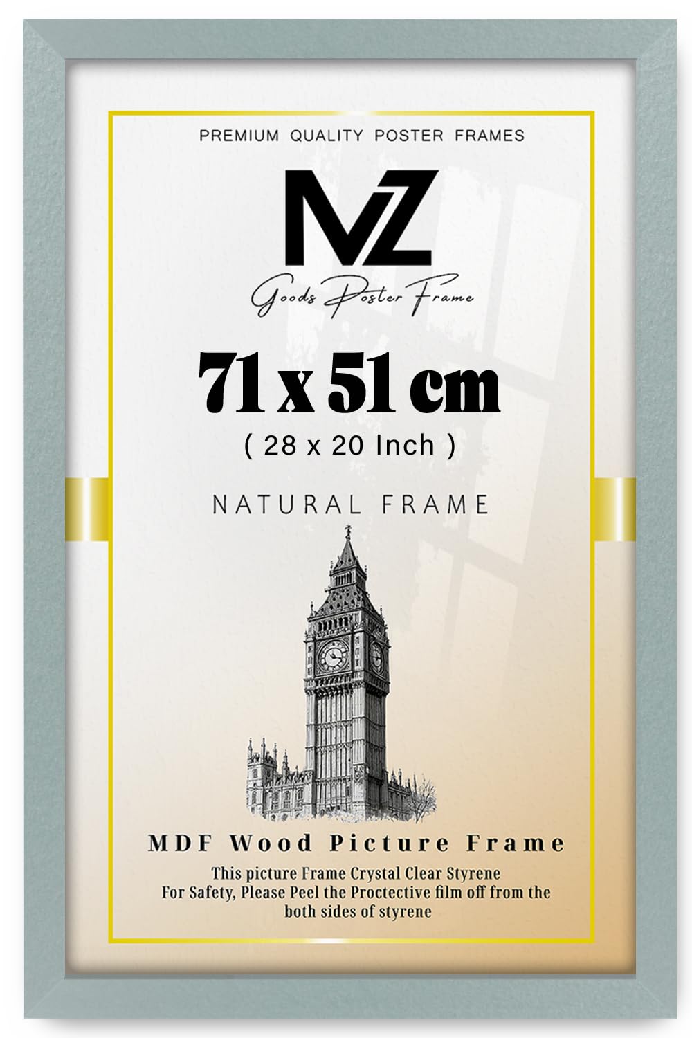 Mz Goods Silver | Mdf Poster Frame (71 X 51 Cm) 71 For Art, Portrait & Wall Gallery, Mdf Wood Finish, Comes With Easy Hanging Hooks [ ]