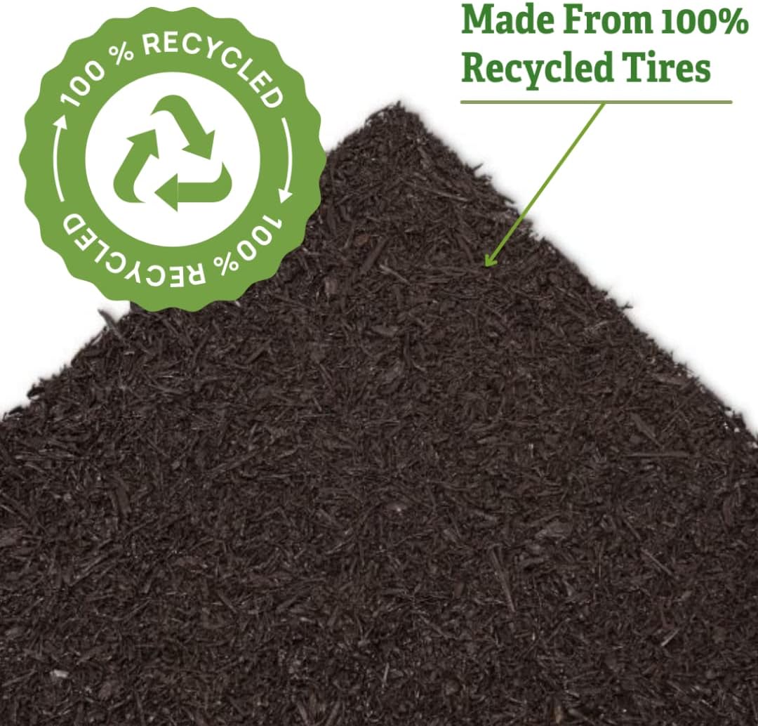 Gardener's Supply Company 100% Recycled Rubber Walkway | Natural Looking Permanent Mulch Solution | Garden Pathway, Barrier & Edging Border Mat - 8' x 2' (2 Pack)