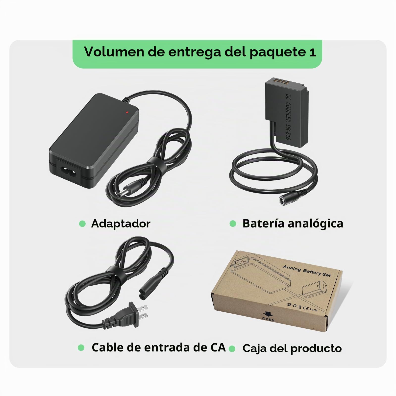 CITYORK DR-E18 Adaptador de Corriente alterna de Repuesto, Kit de batería LP-E17/18 para Canon Rebel SL2, T6i, T6s, T7i, EOS M3, M5, M6, EOS 200D, 250D, 77D, 750D, 760D, 800D, 8000D, Kiss X8i cámaras
