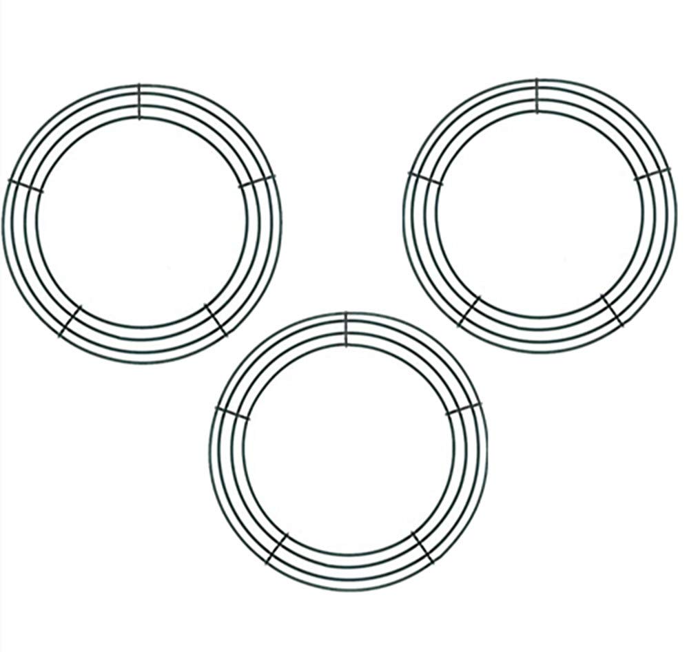 Cheeroyal 12 Inch Heart Wire Wreath Frame, Round Frame Wreath,Candy Cane Shaped J-Shaped DIY Floral Macrame Wire Craft Metal Flower Wreath for Christmas New Year Valentine Party Wedding Decoration