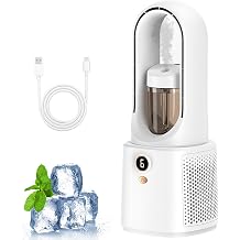 Cooling Fan with Humidifier and Night Light, Portable Silent Air Conditioner, 6 Adjustable Speeds for Office and Bedroom, Desk and Nightstand Use