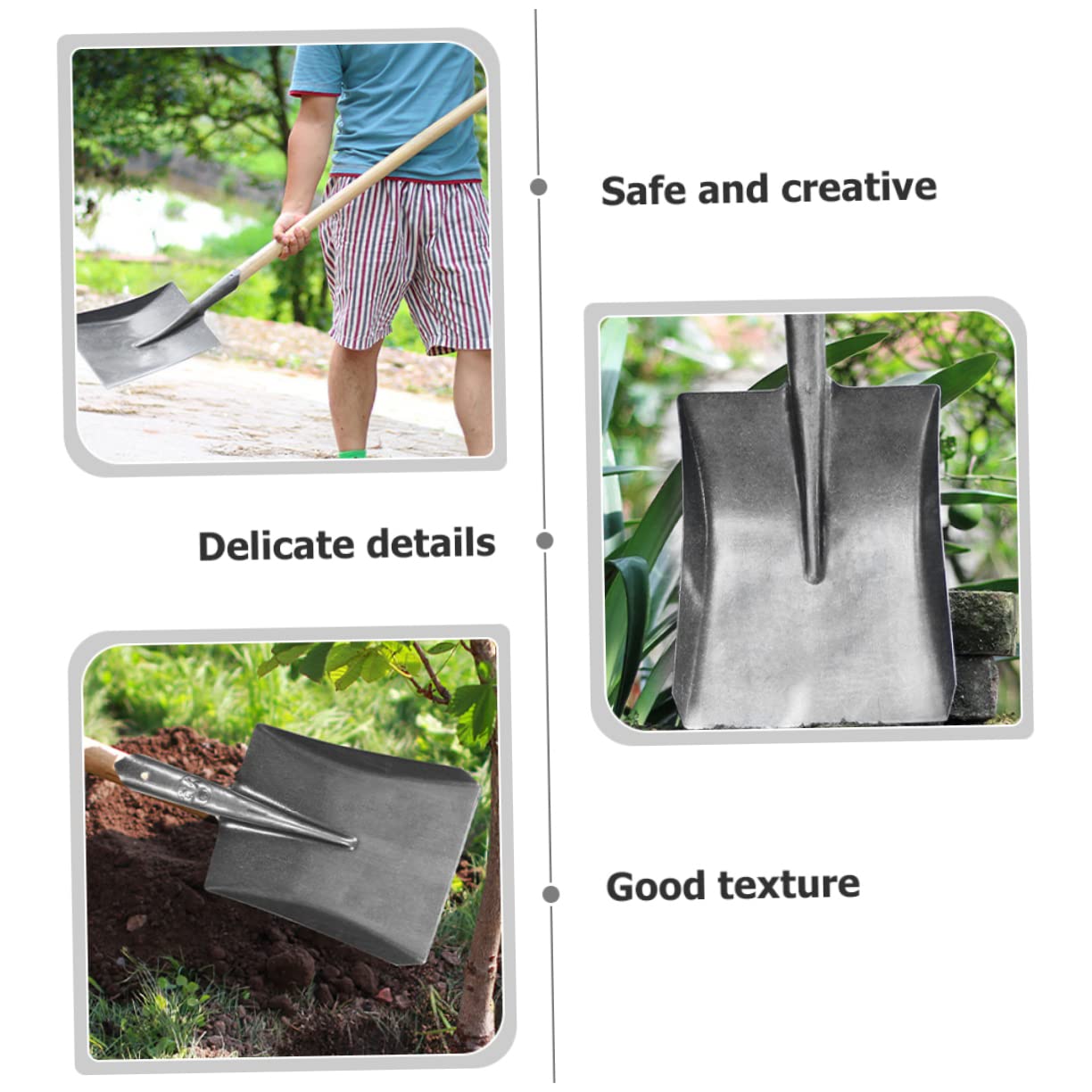 Gartenspaten aus Stahl, Praktische Pflanzschaufel für Zuhause