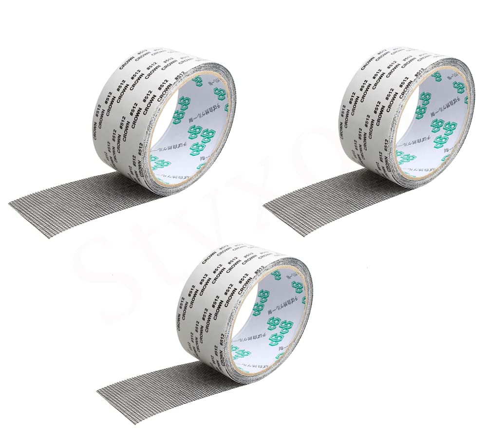 Styxon Anti Insect Screen Repair Tape - Upgraded | 2 in X 2 Meter | Window Screen Tape Mesh Repair, Strong Adhesive & Waterproof Screen Patch Repair Kit | Pack - 3 (B0B77SDDT2) Amazon Price History, Amazon Price Tracker
