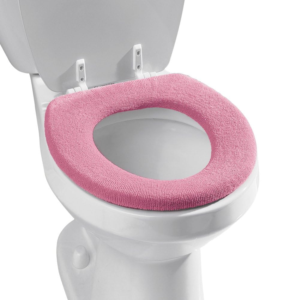 Collections Etc Soft N Comfy Cloth Toilet Seat Cover Rose, Rose