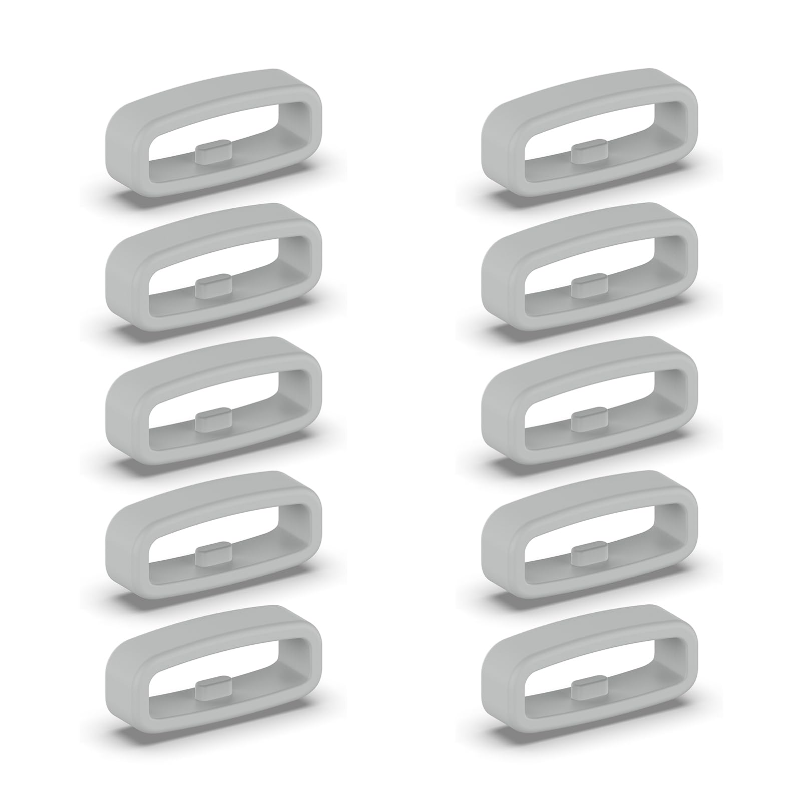 Yibozi Grey 10 Pieces Silicone Fastener Ring 18Mm /20Mm /22Mm Wristband Keeper Smartwatch Strap Retainer Holder Replacement Accessory