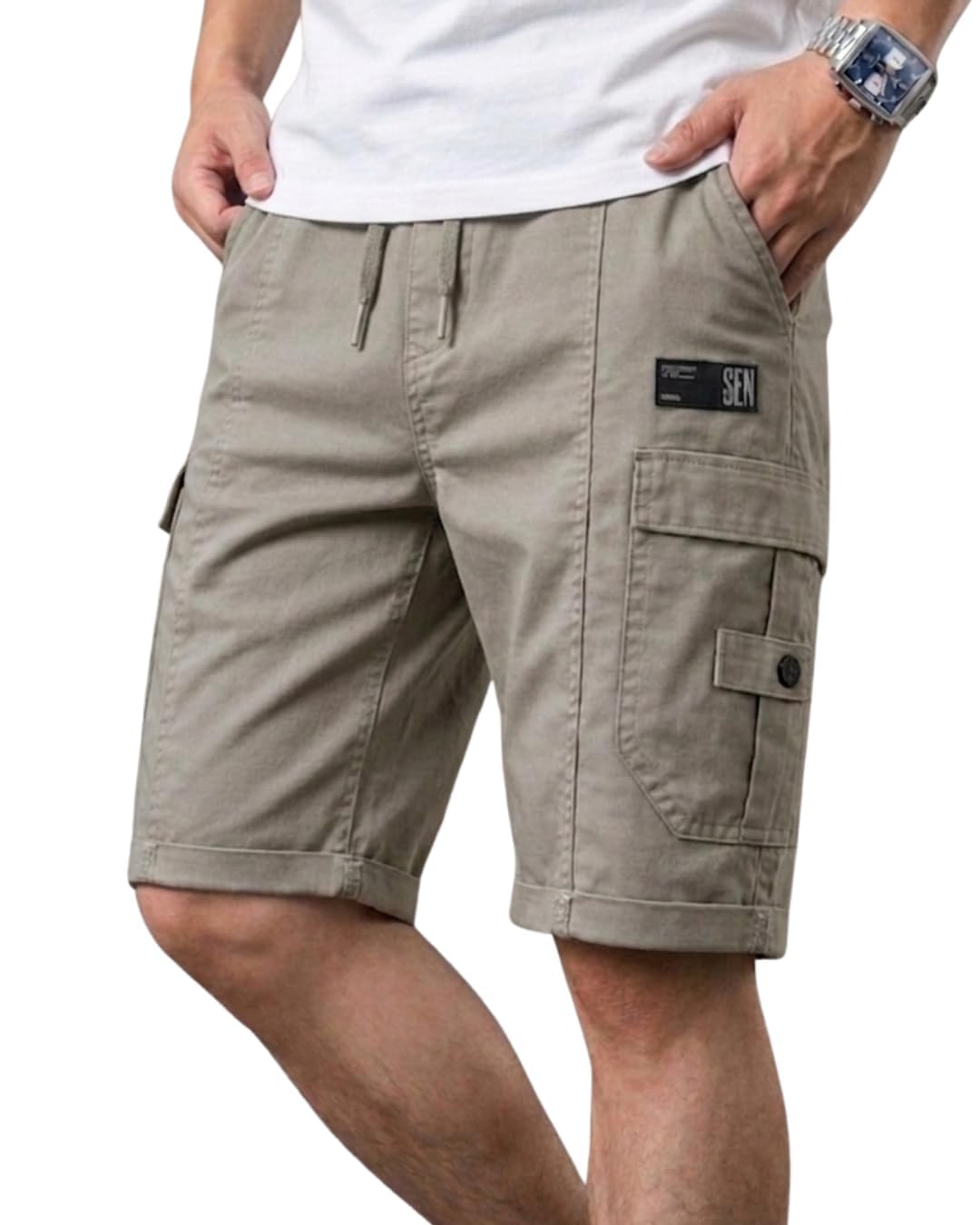 Men's Cotton Cargo Shorts Regular Fit Casual Shorts with 5 Pockets Comfortable Summer Wear-picture-10