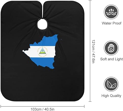 Miniatura 2 de Mapa de la bandera de Nicaragua, divertido capa de peluquería profesional, para peluquería para hombres y mujeres
