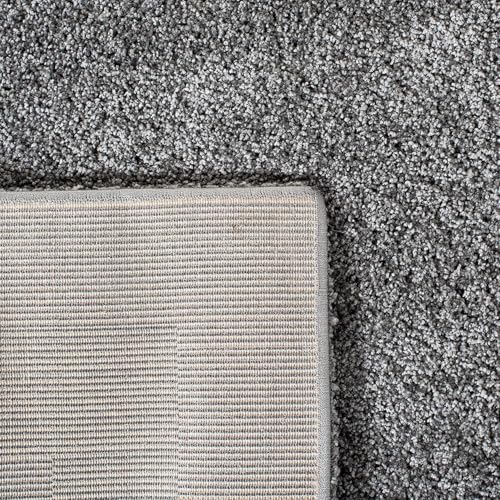 Image of Shaggy Carpet for Home 5X7 FEET Ultra-Soft, Thick, and Stylish Shag Texture Ideal for Living Room, Bedroom, or Office - Easy to Clean and Perfect (Dark Grey)