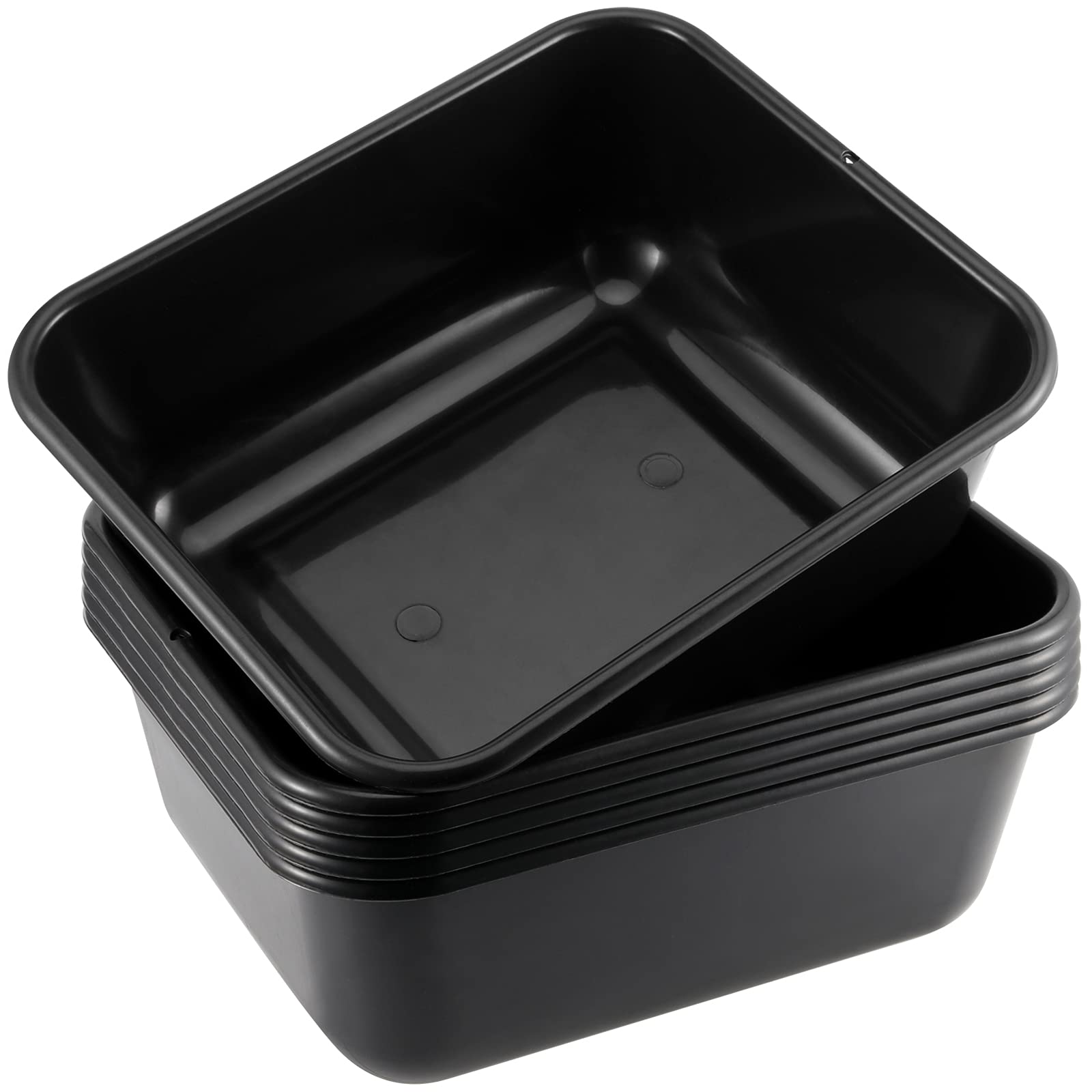 Buy SHEUTSAN 6 Packs 13 Liters Plastic Bus Tubs, Black Commercial Tote