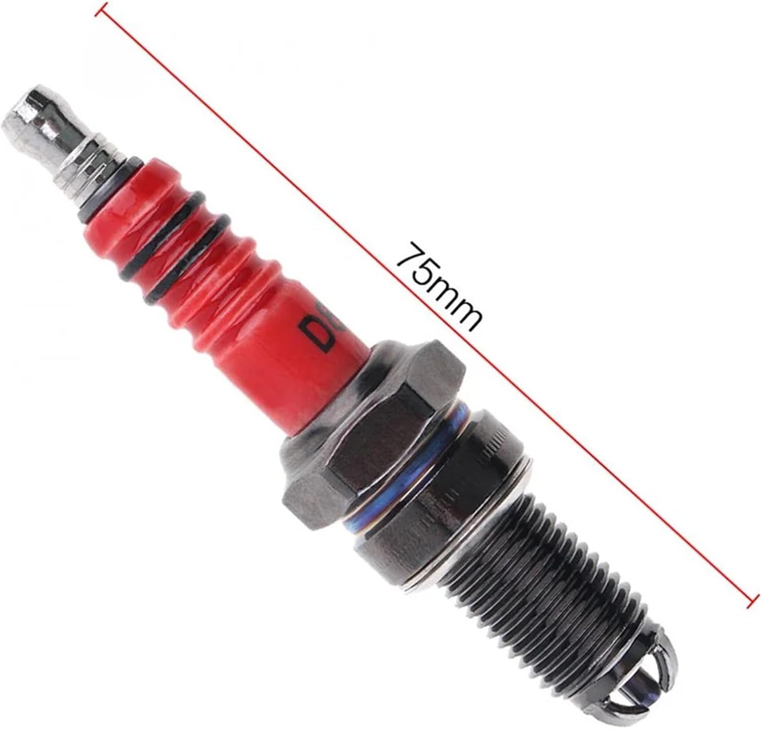 1PC Motorcycle Spark Plugs D8TJC Multi-angle Lgnition Red Head Compatible with CG 125cc 150cc 200cc 250cc Platinum Nozzles Spark Accessories(2PCS A7TJC)