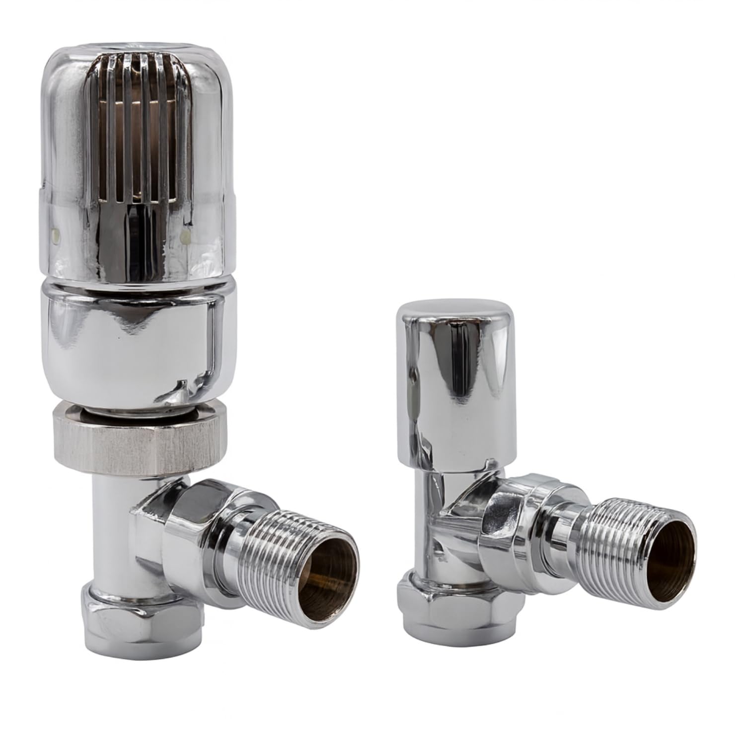Westherm Classic TRV - Set di valvole termostatiche per termosifone e detentore per riscaldamento, 15 mm, confezione da 2