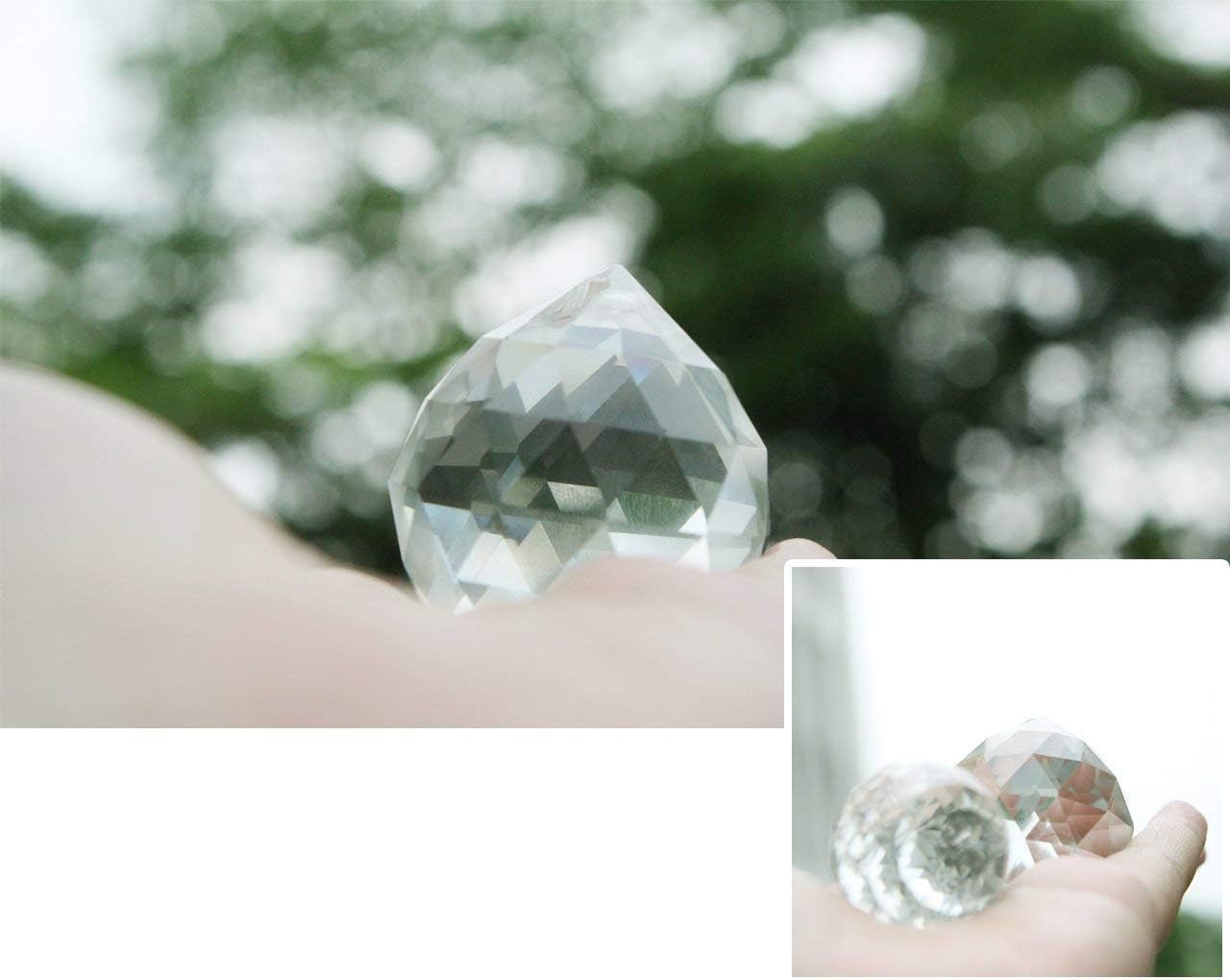 3 Pcs 20/30/40mm Crystal Ball Prism Suncatcher Chandelier Decor image 3