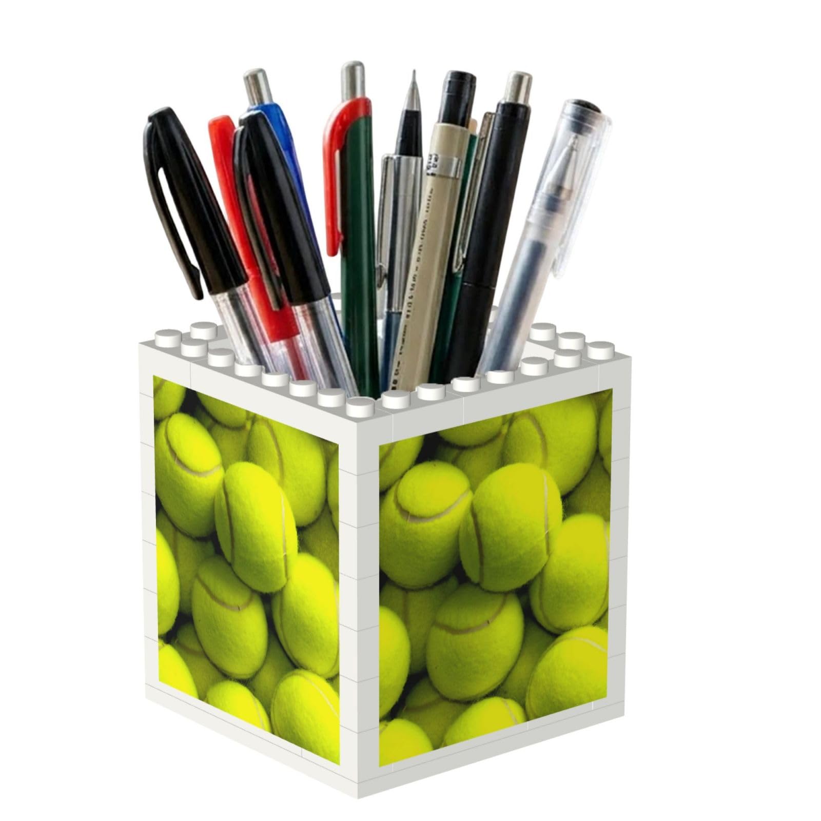 Poadnly Sturdy Tennis, Pen Pot Pencil Holder for Office Home School, Compact Desk Organiser for Office Stationery