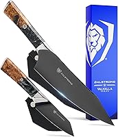 Vista 11 de Dalstrong Cuchillo de chef – 8 pulgadas – Serie Valhalla – Cuchillo de cocina de acero 9CR18MOV HC – Mango de resina roja y madera – Cuchillo