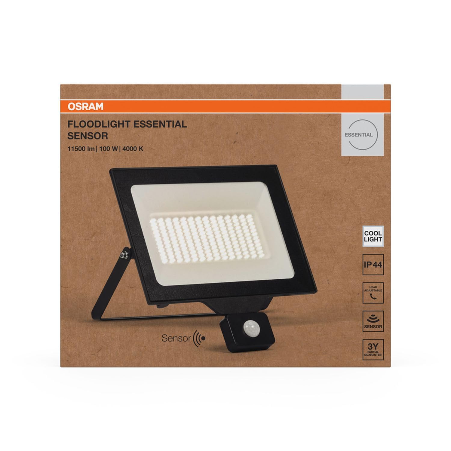 Licht-Erlebnisse LED Außenstrahler mit Bewegungsmelder Aluminium Schwarz 4000 K IP44 Außen Fassade Hof Einfahrt Garage B:27 cm Spot Terrasse