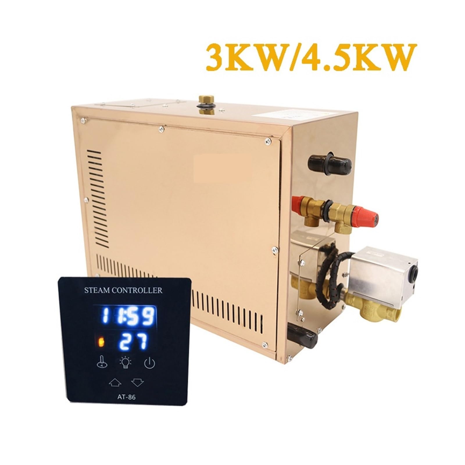 3kw Automatyczny generator pary ze stali nierdzewnej Domowa sauna parowa Maszyna do kąpieli parowej pokoju spa Cyfrowy kontroler Dla początkujących majsterkowiczów(9kw)