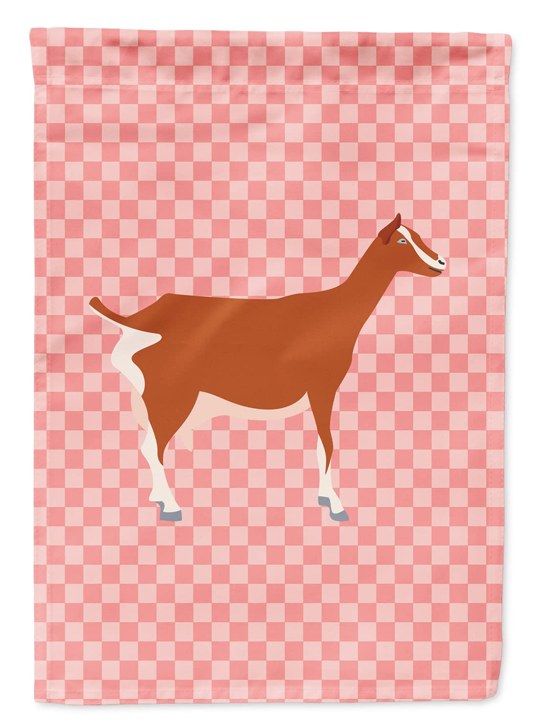 Caroline's Treasures BB7881GF Toggenburger Goat Pink Check Flag Garden Size , Small, multicolor
