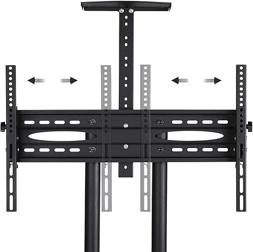 Miniatura 5 de Yaheetech Soporte de TV móvil ajustable para carrito de TV rodante, universal, se adapta a 32 a 75 pulgadas para pantalla plana de plasma LED LCD