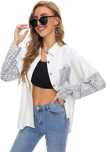 A ADILACA Jean Jacket Women, Contrast 