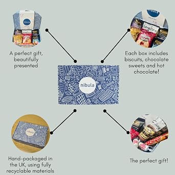 Luxury Lots of Love Biscuit and Sweet Treat Selection Hamper | Nibula Treats | Includes Biscuits, Rolos, Hot Chocolate and Love Hearts | Gift for Women and Men!