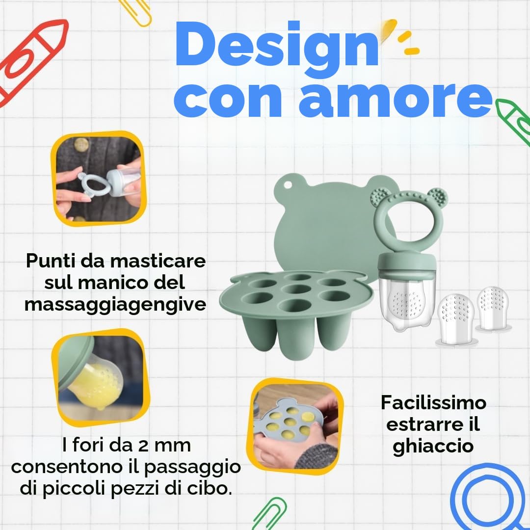 Ciuccio Mam Frutta 4M+ Stampo per Ghiaccioli al Latte Materno Silicone Morbido Senza BPA