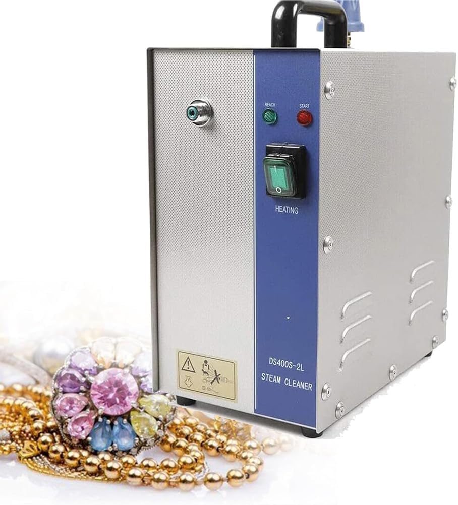 2L,1300W Jewelry Steam Cleaner, Stainless Steel Jewelry Steamer, Adjustable Pressure 2-5Kg, 140°C