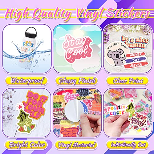 Lifebe 300Pcs Inspirational Stickers For Laptop, Motivational Stickers For Water Bottles Skateboard Phone Computer Bicycle, Vinyl Waterproof Positive Quote Stickers For Teens Adults #TOP6