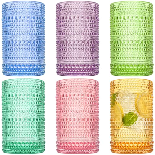 ZOOFOX Set of 6 Vintage Drinking Glasses, 12 Oz...
