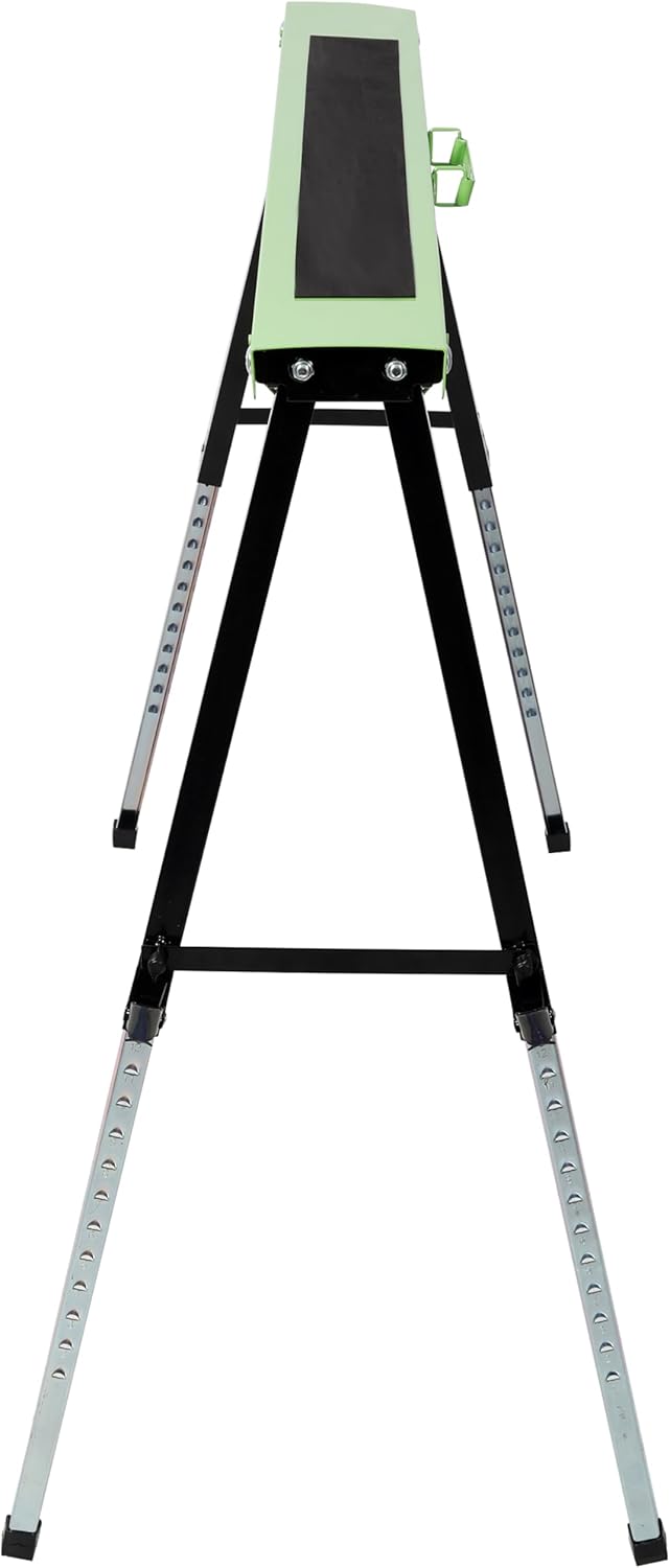 Saw Horses 2 Pack, Folding Sawhorse Heavy Duty Steel Sawhorse Portable Sawhorse Workbench with Fast Open Legs and Convenient Handle for Garage, Workshop, Fully Assembled (Green)