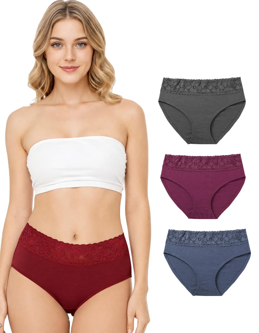 Women’s Cotton High Waist Brief Panties Pack | Soft Stretch Full Coverage Underwear-image-20