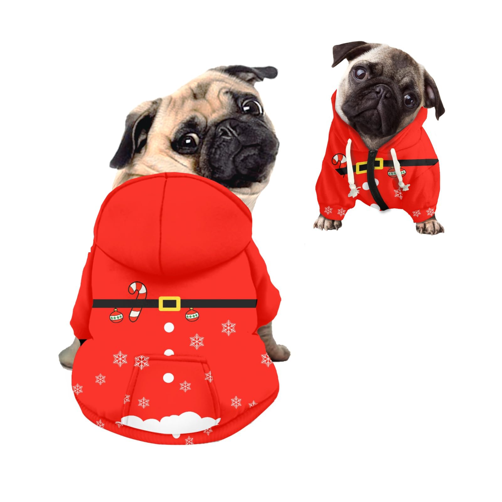 Kuiaobaty Christmas Santa Claus Small Dog Clothes Outfit, Pet Christmas Costume Dog Hoodie, Red Pet Sweatshirt for Medium Dogs — image 1