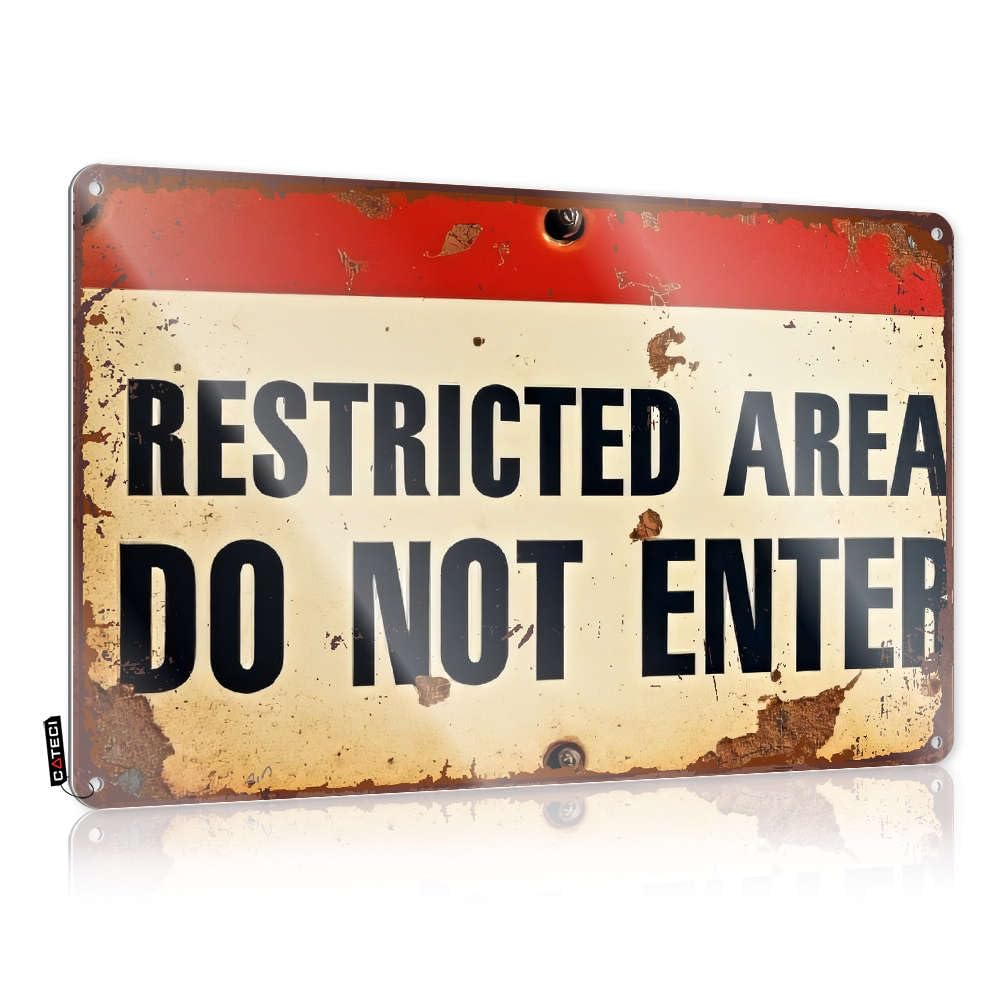 Door, Plaque Office Warning Restricted Area Do Not Enter | Rustic Cottage Wall Art(30X40CM)