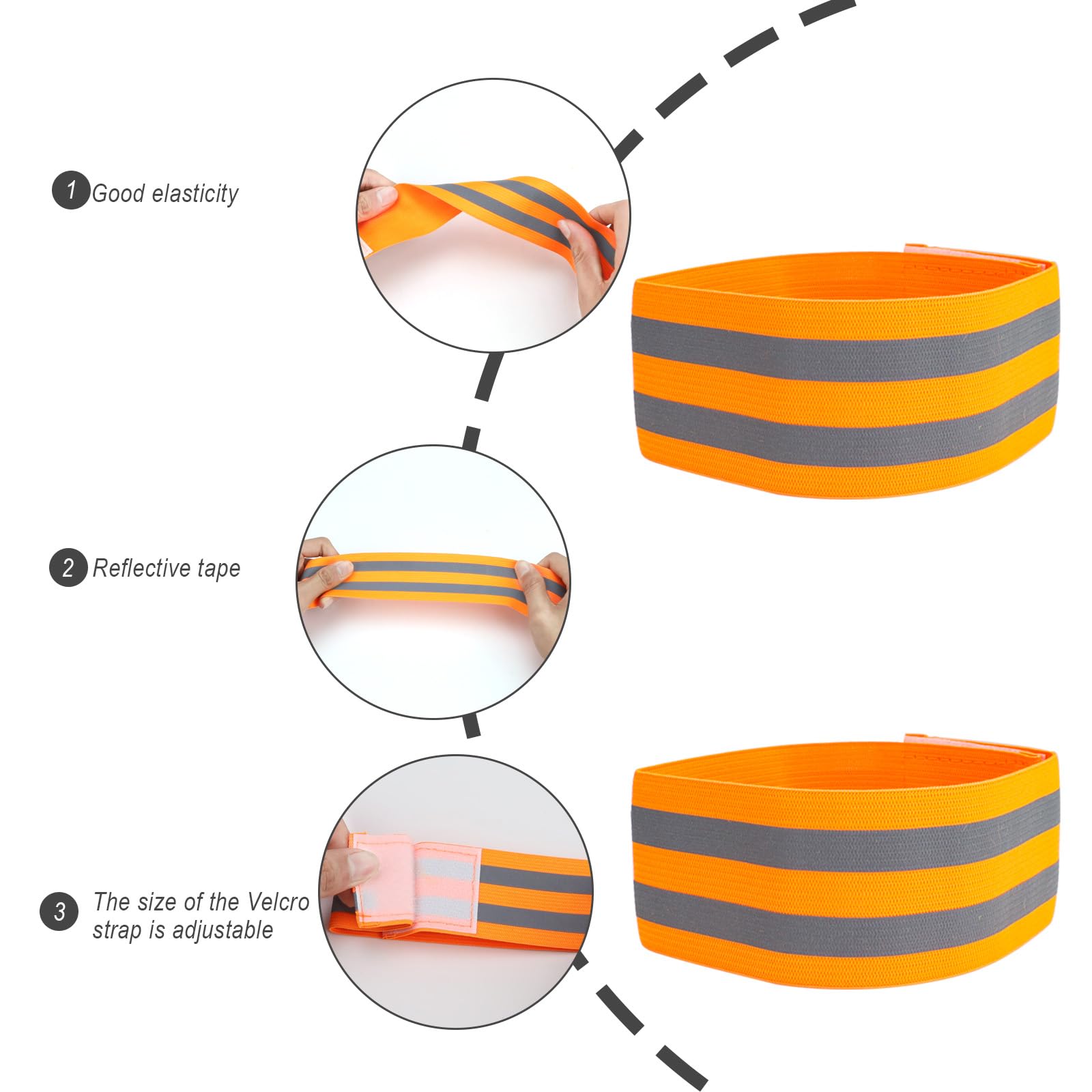 10 Stück Reflektorbänder Für Arme & Beine | Verstellbar Mit Klettverschluss | 5 Farben | Für Joggen & Radfahren