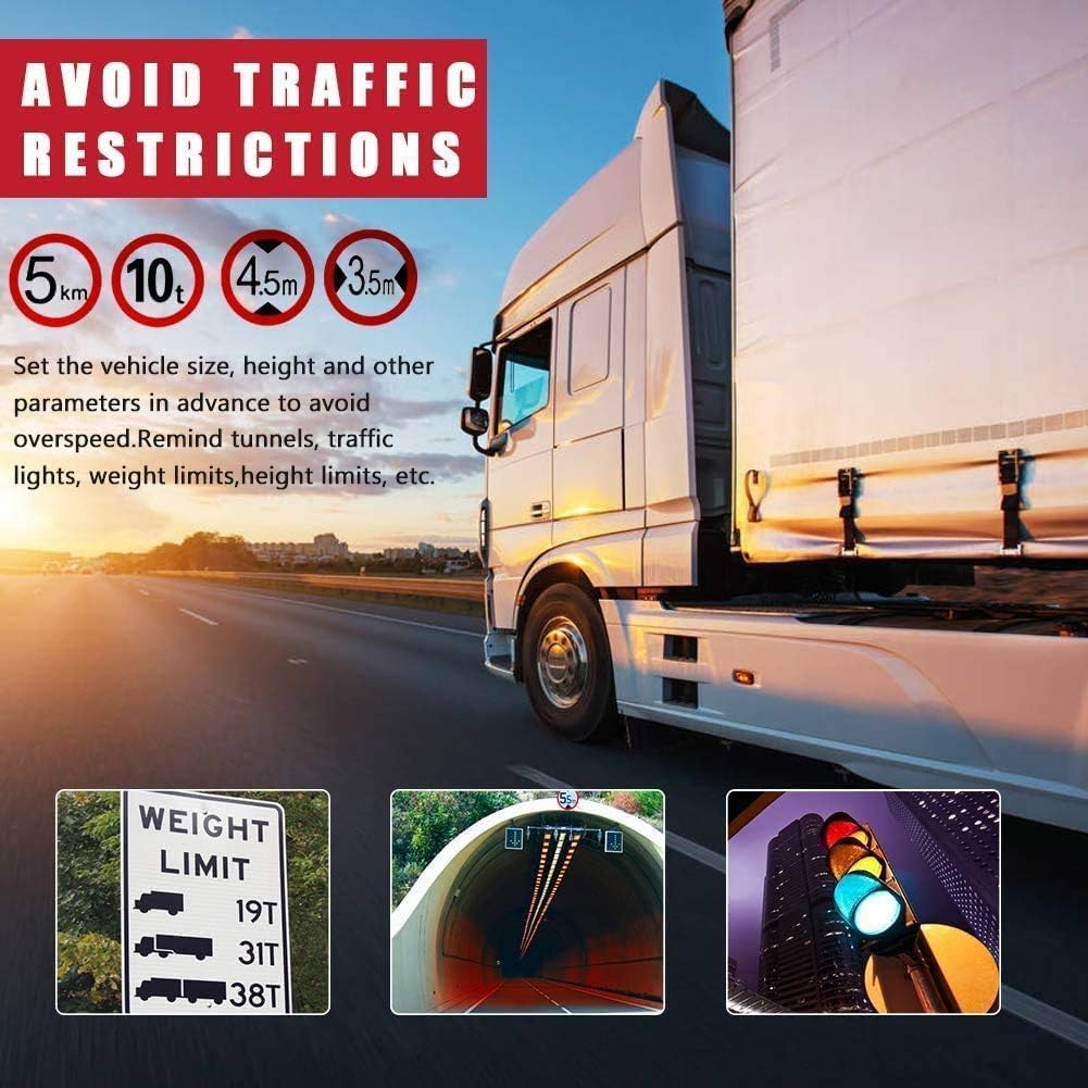 Navigatore GPS per auto e camion, schermo touch da 9 pollici, mappe del 2025 per camper con supporto GPS, guida vocale passo per passo, avviso di velocità e di semaforo rosso, pianificazione della rot