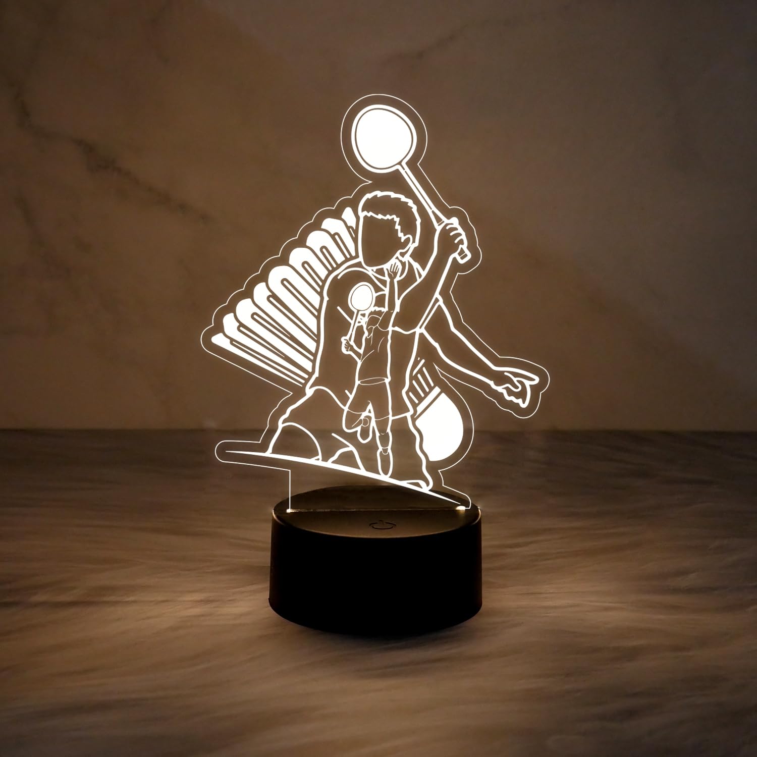 Gift Me Bazar Badminton Player Night Lamp with Warm White Light | Kids Room Decor Light | Gift for Player | Acrylic Lamp for Gift | 3D Illusion Led Light for Home & Office Decor-image-8