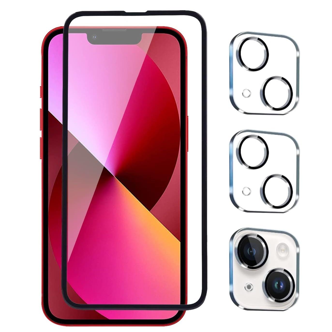 Loklix Premium iPhone 13 Tempered Glass with 2 Camera Lens Protector - Ultimate Protection Kit Edge to Edge Screen Protector for iPhone 13 9H Hardness Ultra HD Anti-Scratch Case Friendly (B0CWFHB4DH) Amazon Price History, Amazon Price Tracker