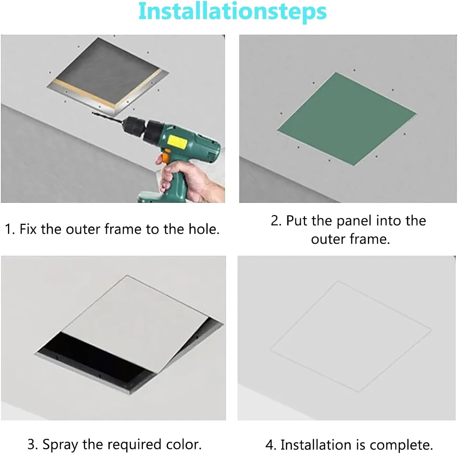 Pre Embedded Gypsum Board Access Door with Aluminum Alloy Frame - Push Type Switch for Seamless Wall & Ceiling Integration(650x700mm)