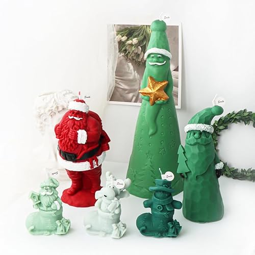 Miniatura 7 de Fogun Molde de resina, molde de silicona de Navidad, moldes para hacer velas, molde de jabón, moldes de manualidades con forma de Navidad, moldes de