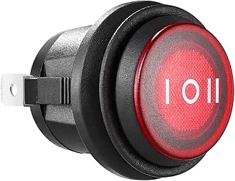 Amazon.com: VICASKY Round Rocker Switch Black IP65 Toggle Momentary ...